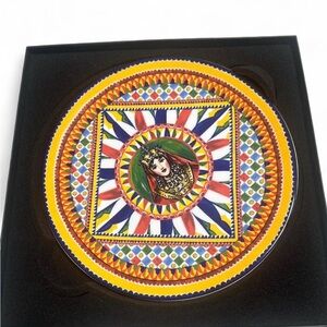 D&G Multi-coloured ceramic Italian plate with a woman's face…